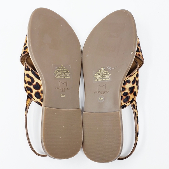 Marc Fisher Animal Print Leather Sandals - Picture 6 of 10